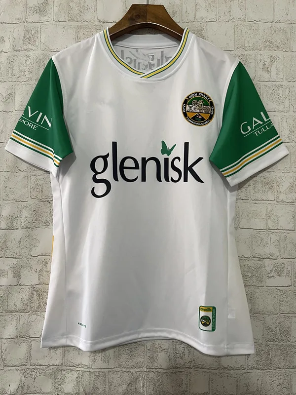 2024 galway GAA เสื้อกั๊กที่ระลึกถึงบ้าน2024/2025 derry GAA เสื้อเจอร์ซีย์สำหรับผู้ชายรักบี้ไซส์: S-3XL (พิมพ์ชื่อและหมายเลข)