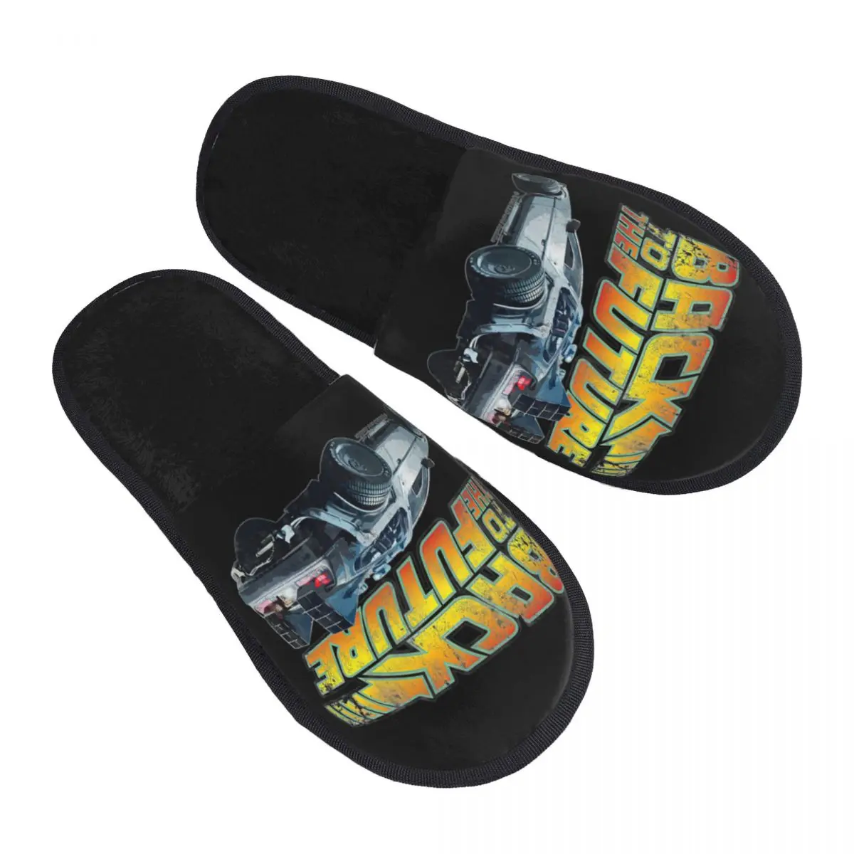 

Custom Print Women Movies Race Cars Back To The Future House Slippers Soft Warm Memory Foam Fluffy Slipper Indoor Outdoor Shoes
