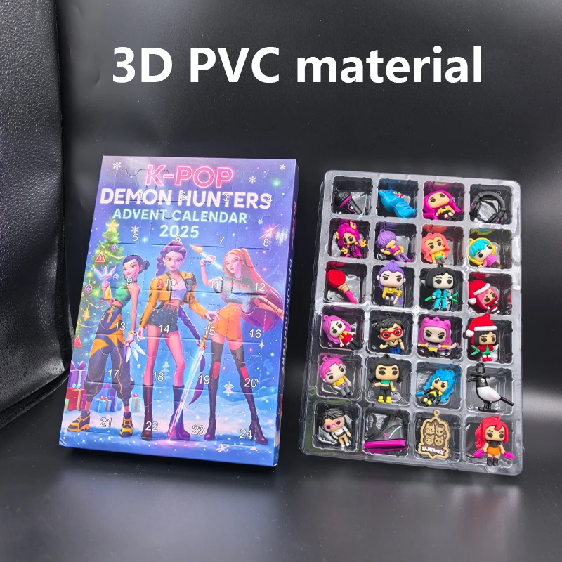 متوفر في المخزون عيد الميلاد K-pop شيطان الصيد 24 قطعة تقويم القدوم مفاجأة صندوق أعمى K البوب دمى صناديق الشكل الهدايا ألعاب أطفال #3