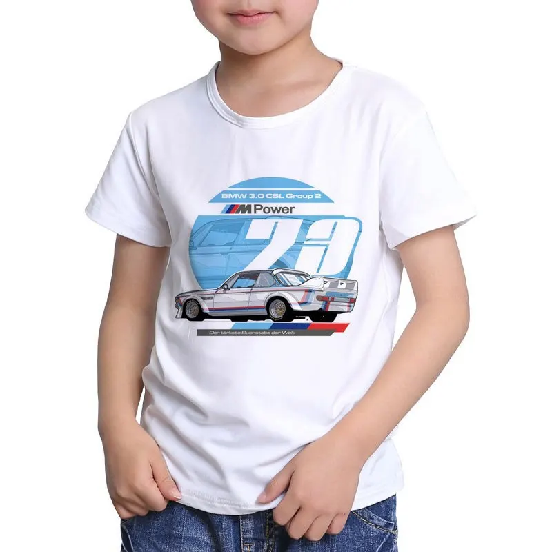 子供のための漫画の車のプリントTシャツ,男の子のためのスタイリッシュなトップ,カジュアルな子供服,夏