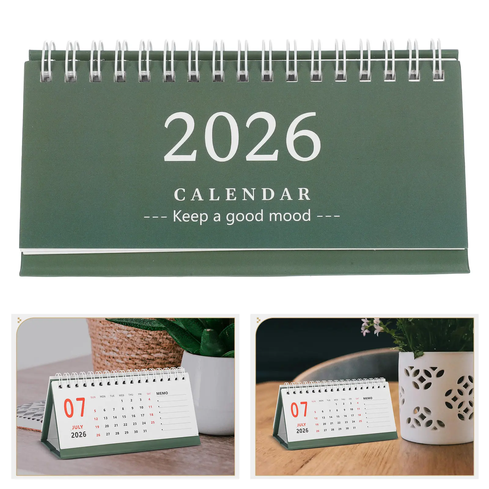 

2025-2026 Desktop Calendar Mini Standing Flip Planner 18-Month Date Range Compact Modern Small Desk Calendar for Office Home
