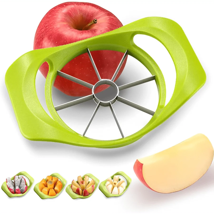 1 Pc Stainless Steel Apple Corer and Slicer Easy to Use Time-Saving Suitable for Apples Oranges Dragon Fruit (8 Blades)