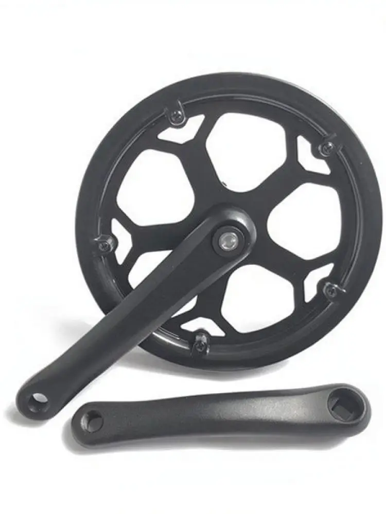 Premium 48T Aluminum Alloy Bicycle Crankset 170mm Square Taper Crank For Folding Bike Double Shield Chain Guard