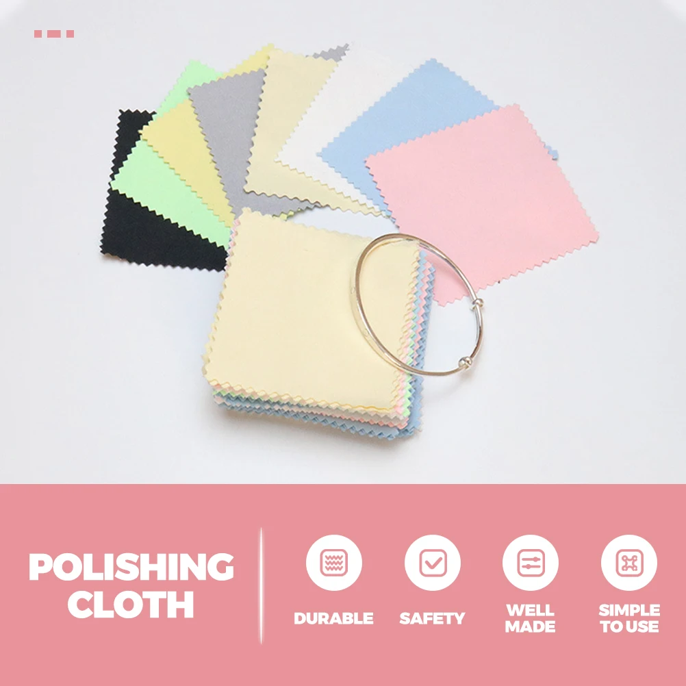 

100pcs Jewelry Cleaning Silver Polishing Cloth Microfiber Tear-Resistant For Silverware Gold Polishing Jewelry Cleaner Cloth