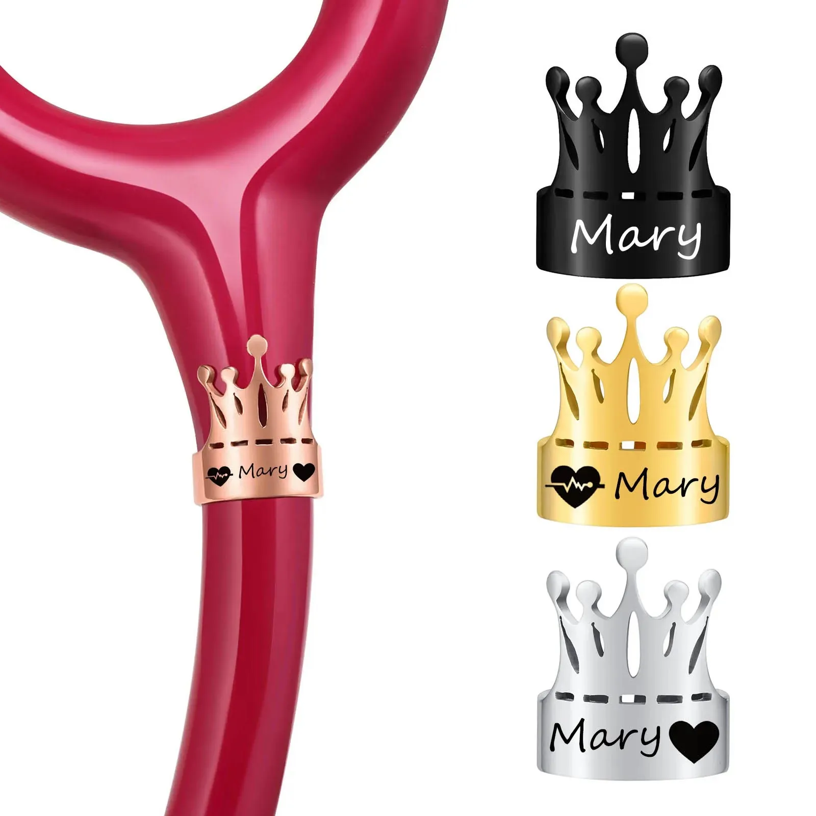 

Stethoscope Charm Crown Shape Stethoscope Name Tag Personalized Stainless Steel Stethoscope Id Tag Nurse Doctor Medical Gift