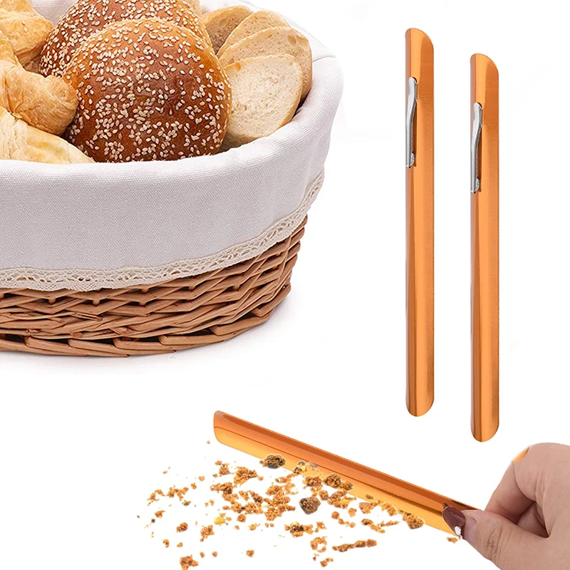 Bread Crumb Cleaner Baking Tool Crumb Sweepers Stainless Steel Golden Durable Portable Crumb Scraper Kitchen Restaurant