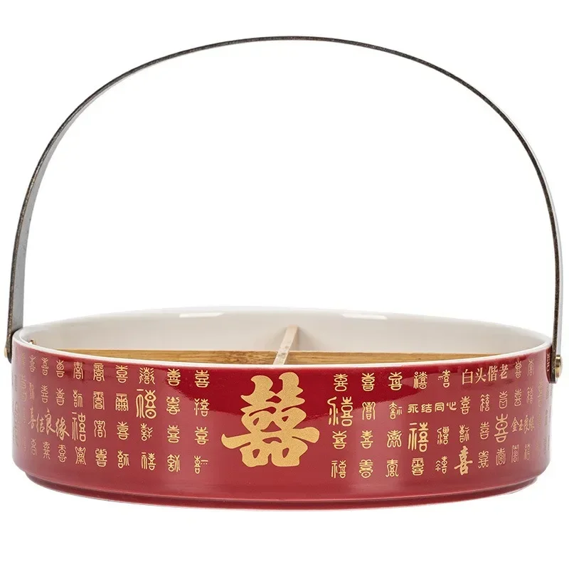 Sigong grid dried fruit box engagement pastry ceramic basket table decoration table
