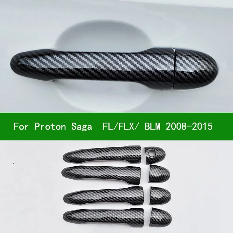 

For Proton Saga FL FLX BLM 2008-2015 BT3 BT6 car door handle cover,black carbon fiber pattern cover trim 2009 2010 2011 2012