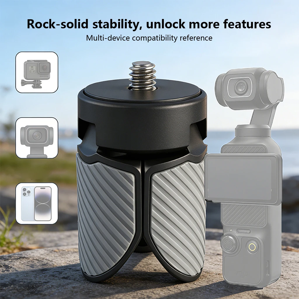 Kunststoff Mini-Stativ mit 1/4'' Schraubhalterung für GoPro Action-Kamera, Video-Handy, Vlog-Handgriff für DJI Pocket 3 4 Gimbal-Halterung – Detail 2