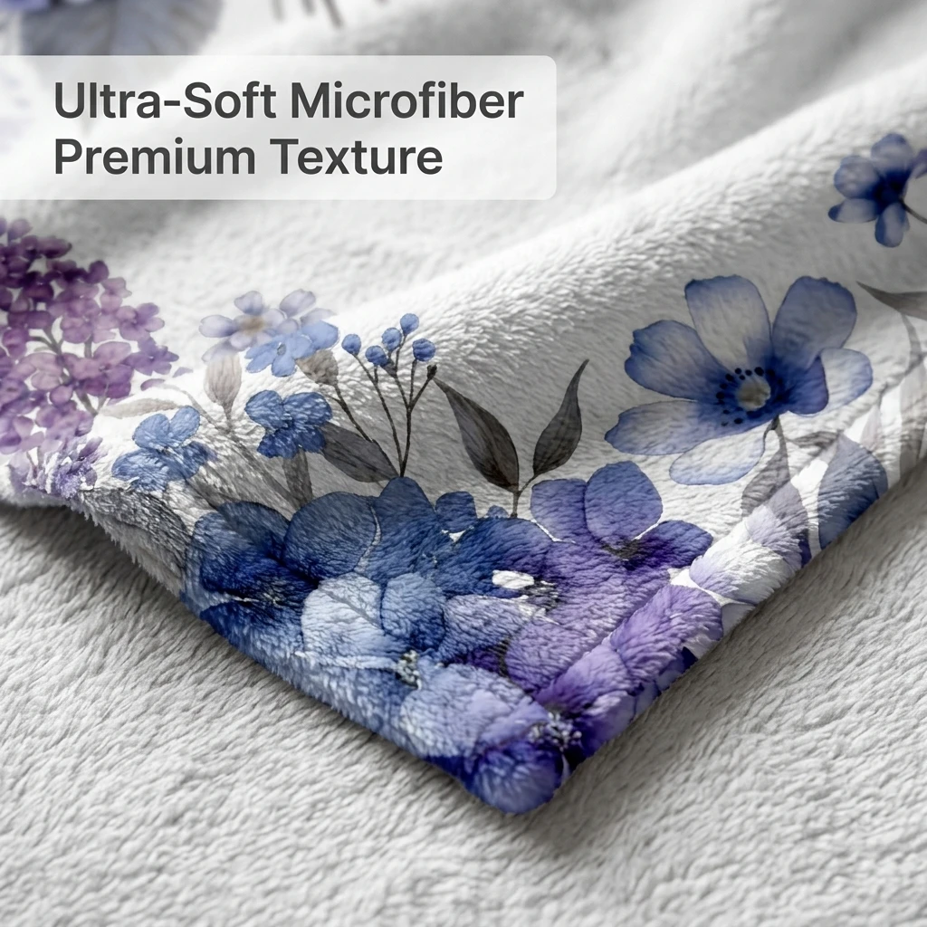 Purple Lilac & Blue Floral 