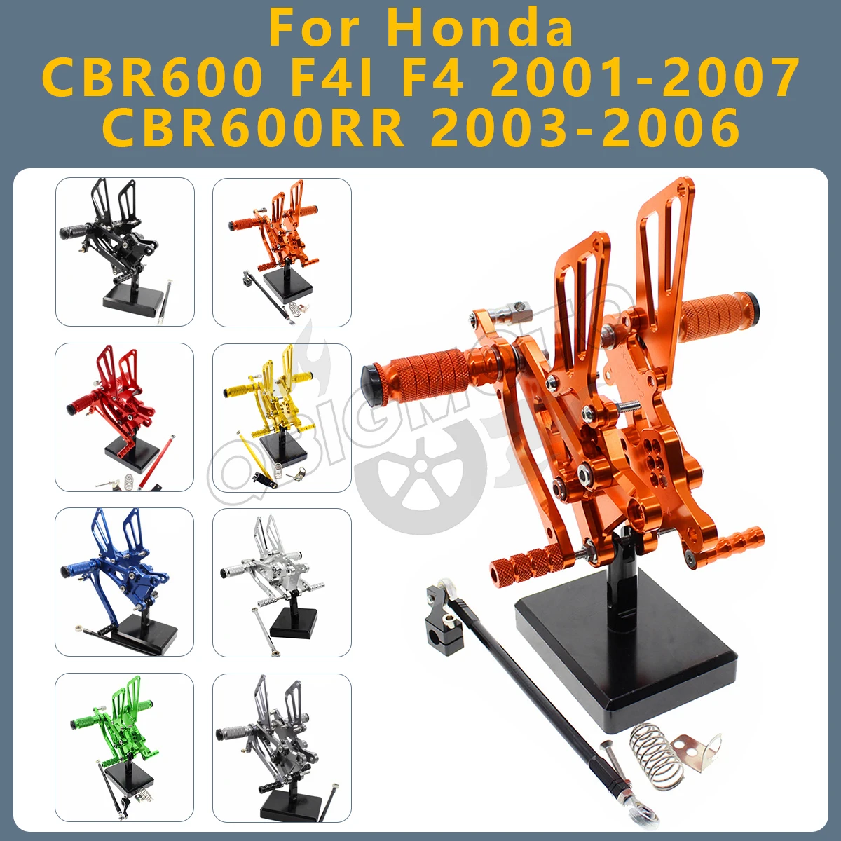 

Motorcycle Rearset Footrest Footpeg Pedal Foot Peg Adjustable For Honda CBR600 F4I F4 2007-2001 CBR600RR 2006-2003 Foot Boards