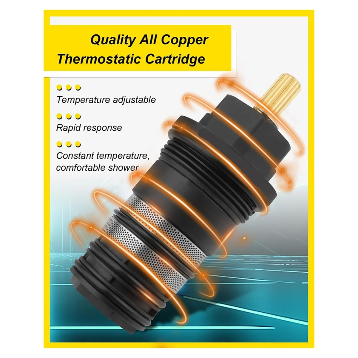 

【Скидка цены】Термостатический картридж, подходящий для душевых вещей Hansgrohe, подходит для термостатических наполнителей для ванн с двумя и тремя отверстиями, 3/4 дюйма