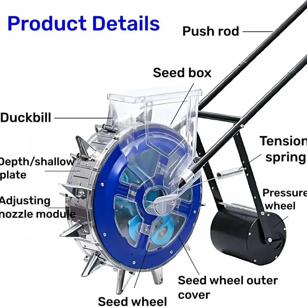 เครื่องหว่านเมล็ดแบบมือหมุน 16 รู พร้อมปรับระยะห่างระหว่างต้นได้ เพื่อการหว่านเมล็ดและใส่ปุ๋ยอย่างมีประสิทธิภาพ
