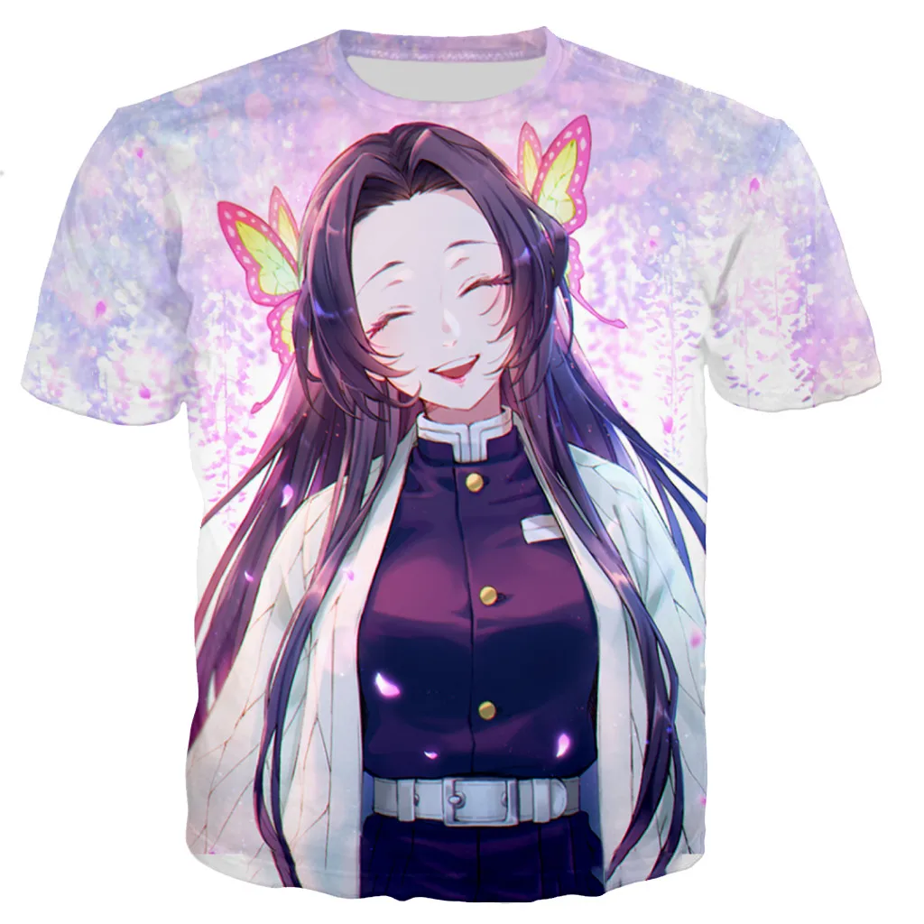 Toyo Cosplay Demon Slayer Kochou Shinobu T Shirt Men Women 3D Printed T-shirts Casual Harajuku Style Tshirt Streetwear Tops