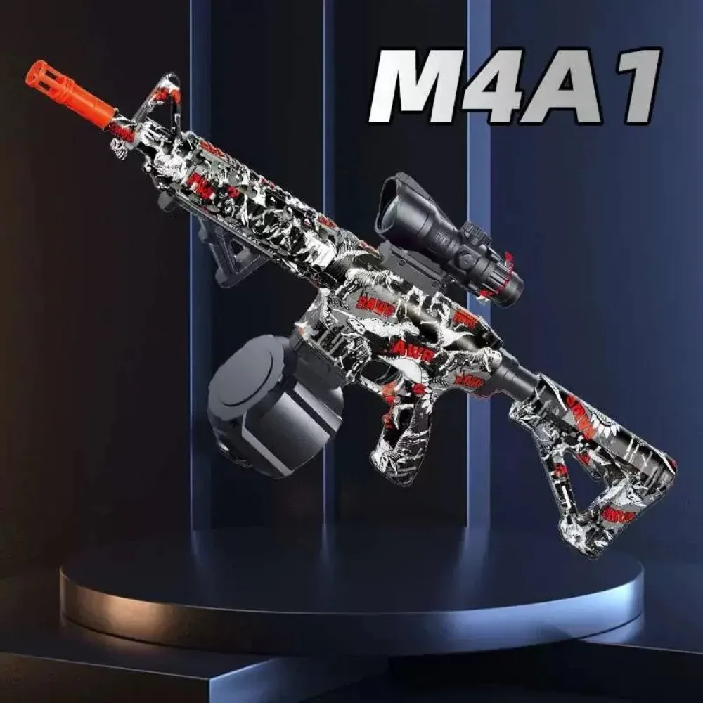 M416 bola elétrica blaster modo manual/automático arma de brinquedo adequado jogos de tiro ao ar livre para crianças halloween, presentes de natal