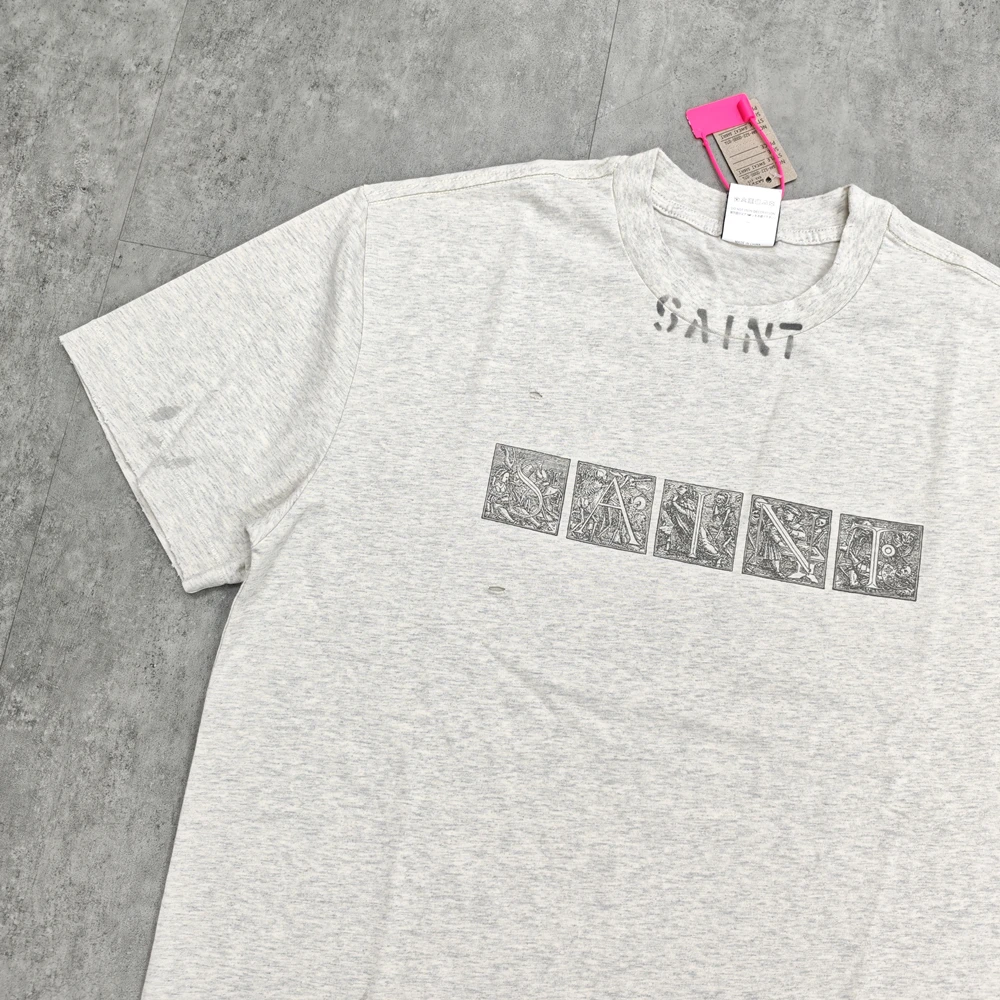 Yao Fashion Saint OF Michael 25SS Oversize Vintage Casual Tops Short Sleeve Loose Graphics Print T