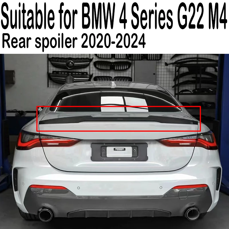 

For BMW 4 Series G22 2020-2024 M4 Style Car Rear Trunk Lid Boot Ducktail Lip Spoiler Wings Black Carbon Accessories
