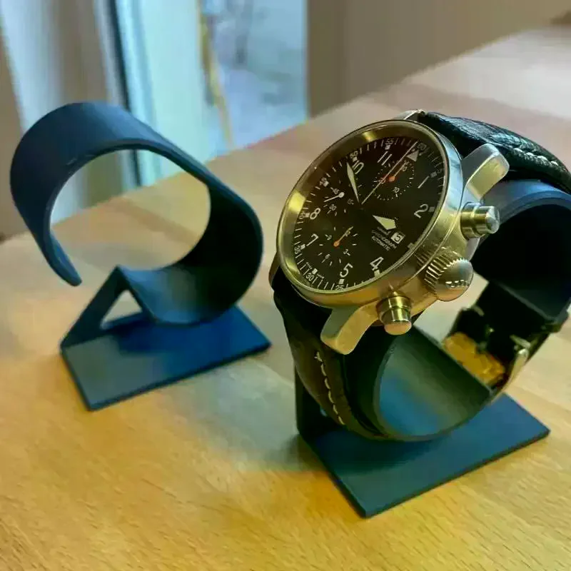3D Printed Watch Stand With Smooth Curved Design Stable Base For Bedside Watch Storage