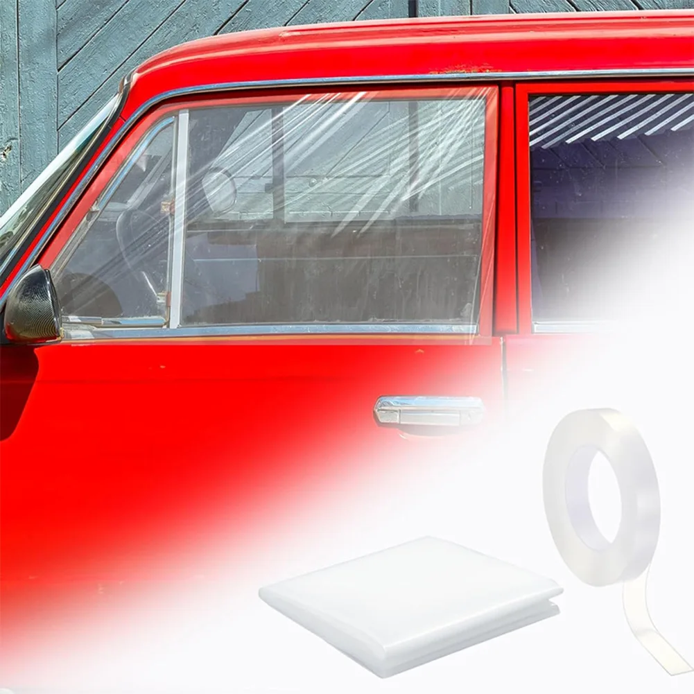 For Cars For Trucks Temporary Window Film For Roadside Repairs 31.5 X 47.24 Inches 16.4 Ft Tape Roll Clear PVC