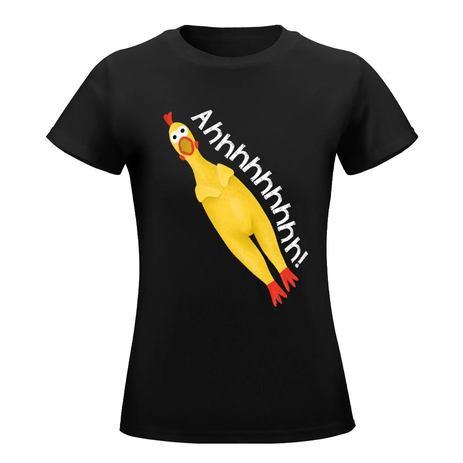 Screaming Rubber Chicken T-Shirt blanks Short sleeve tee summer top animal print shirt for girls tshirts for Women