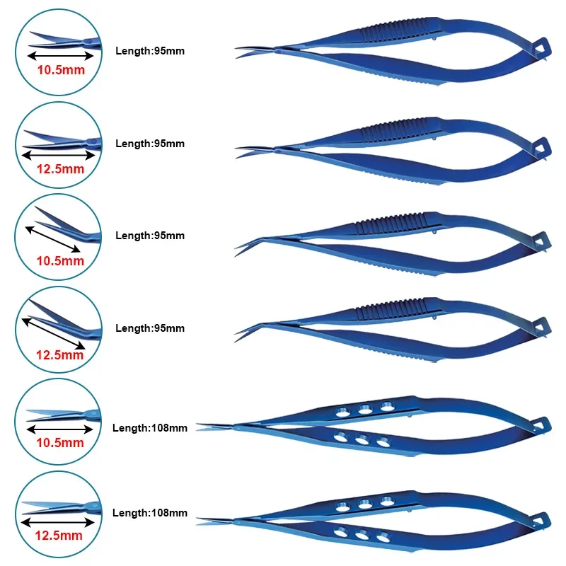 

Титановые капсулотомические ножницы Vannas, ножницы с прямым изогнутым углом, хирургический инструмент для глаз, офтальмологический инструмент