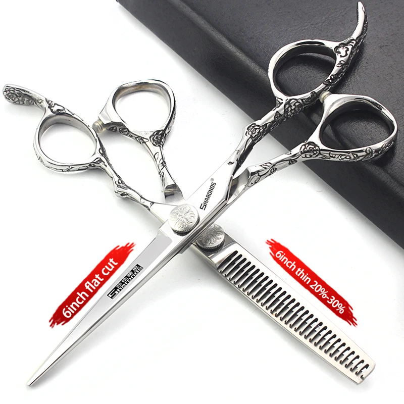 6 Inch 440C Japanese Steel Hairdressing Professional Barber Scissors Hairdresser Specialized Shears Hair Cutting Tools