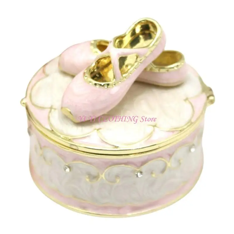 

N5KF Travel Friendly Ballet Shoe Jewelry Container for On the Go Accessory Safety