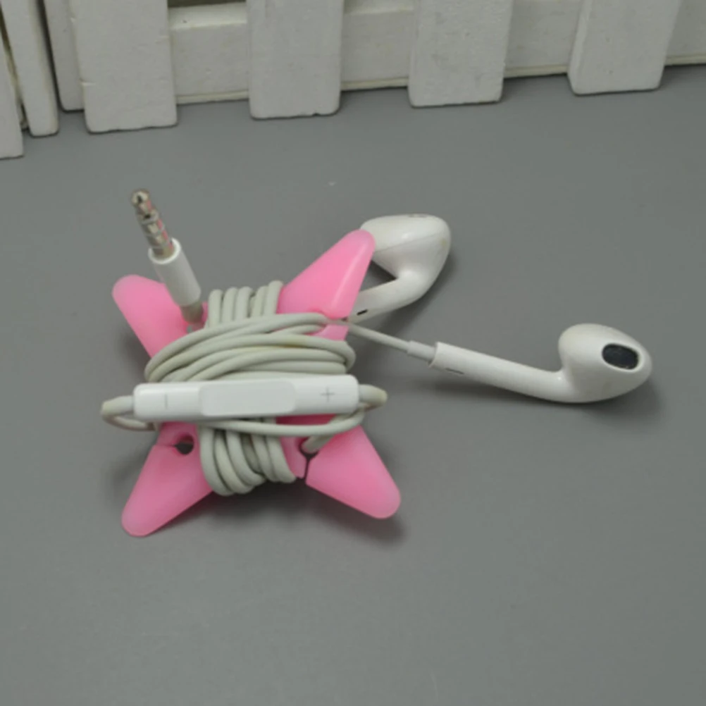 

10 Pcs Four-pointed Star Headphone Storage Cable Processor Earphone Fixer Holder