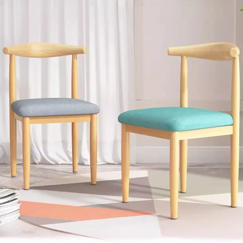 

Beige Nordic White Stool Linen Fabric Kitchen Living Room Dining Chairs Accent Design Modern Sillas De Comedor Home Furniture