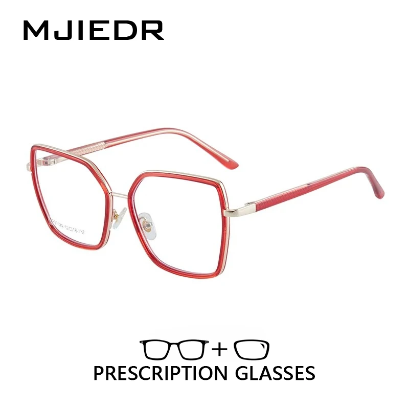 MJIEDR نظارات طبية على شكل فراشة معدنية عالية الجودة للنساء نظارات بصرية مضلعة لقصر النظر نظارات شمسية فوتوكروميك #1