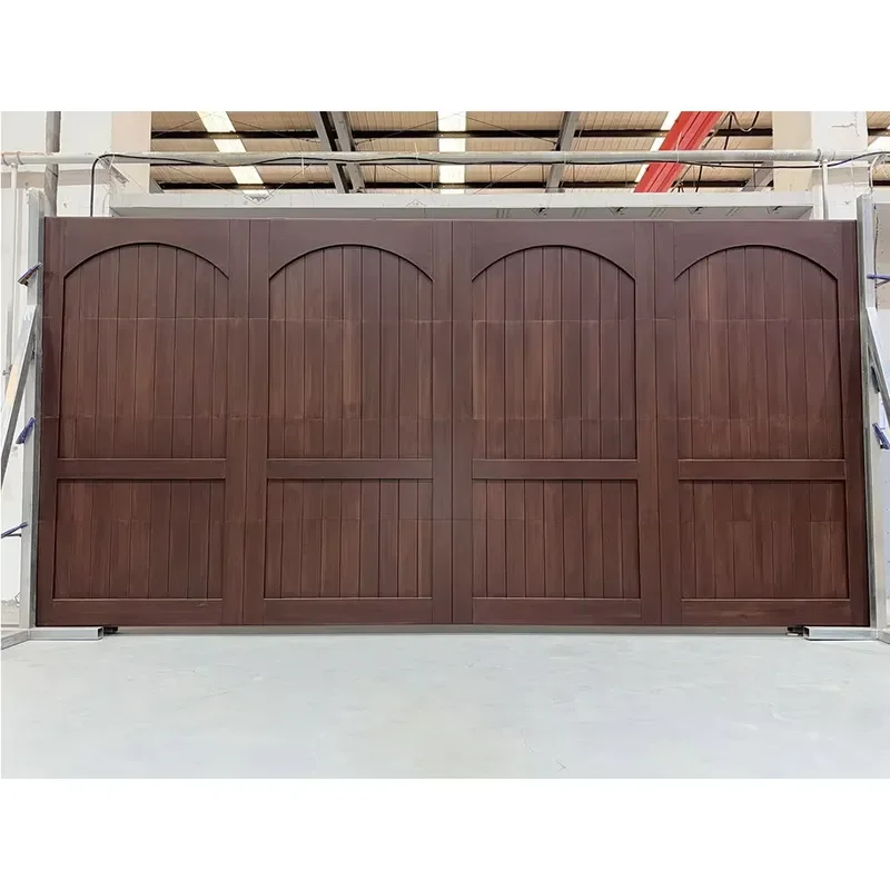 Custom Garage Doors American Classic Design Solid Wood Aluminium Hurricane Impact Insulation Bifold Carriage Style Garage