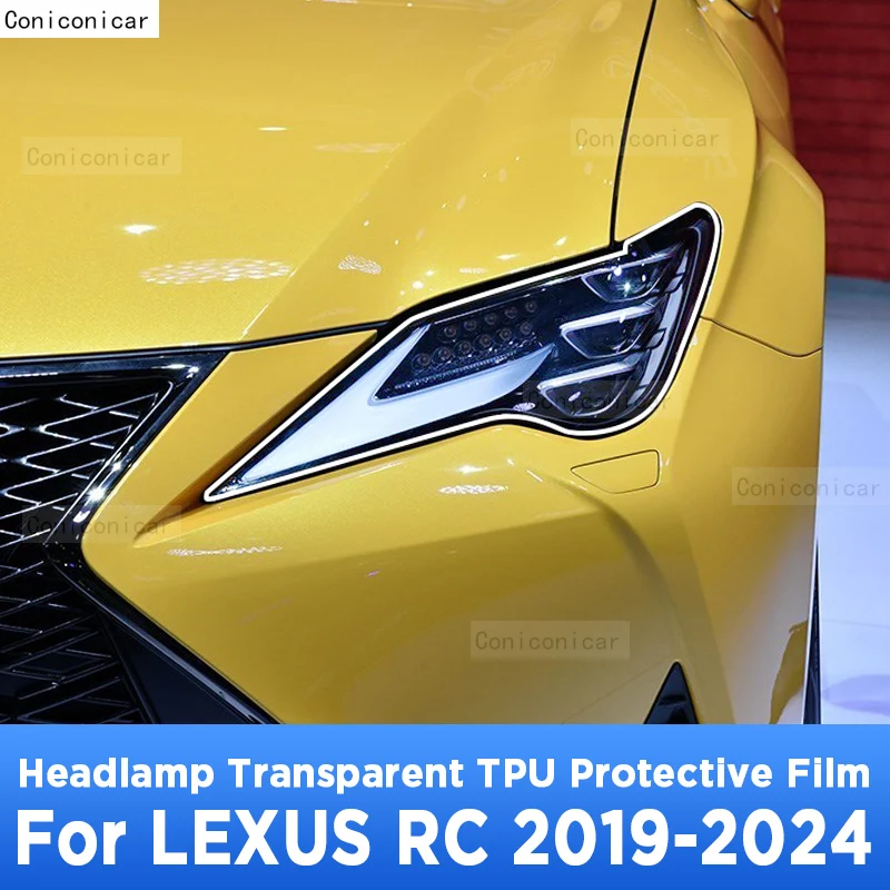 

For LEXUS RC 2019-2024 Car Exterior Headlight Anti-scratch Front Lamp Transparent TPU Protective Film Sticker Accessories