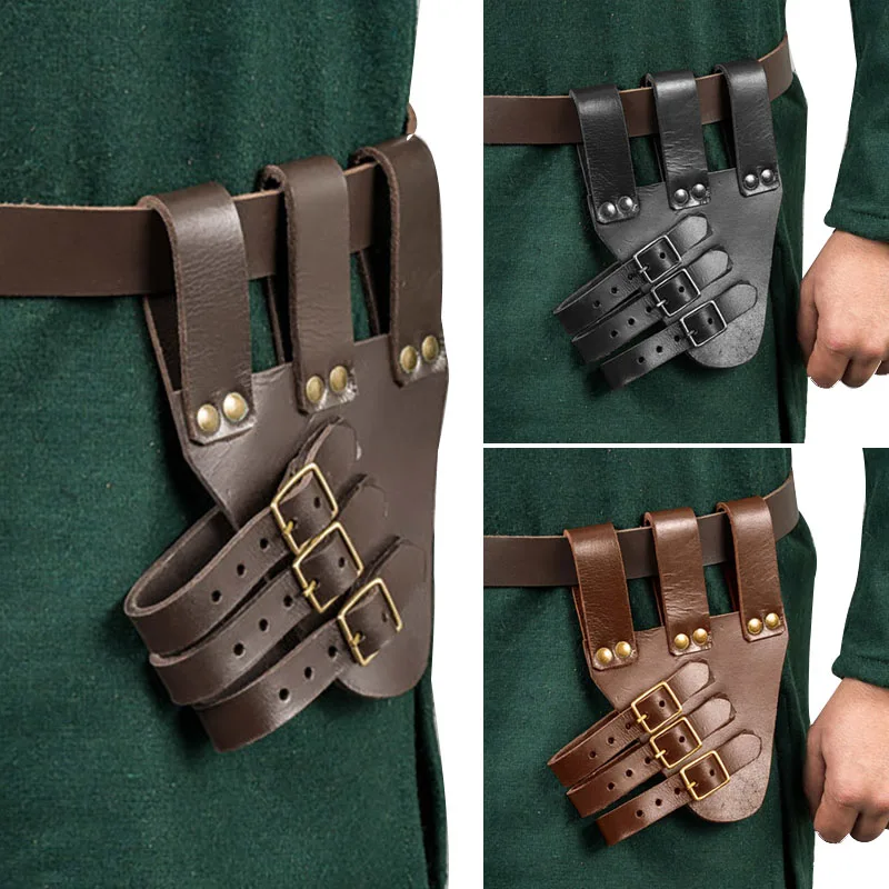 الجلود القرون الوسطى فايكنغ LARP السيف حزام غمد قابل للتعديل غمد حامل فارس المحارب تأثيري ملحق سيف ذو حدين الحافظة الضفدع جديد