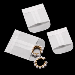 50pcs White Translucent Paper Envelope Bag Mini Pouches for Jewelry Ring Necklace Stud Earrings Accessories Storage Packaging