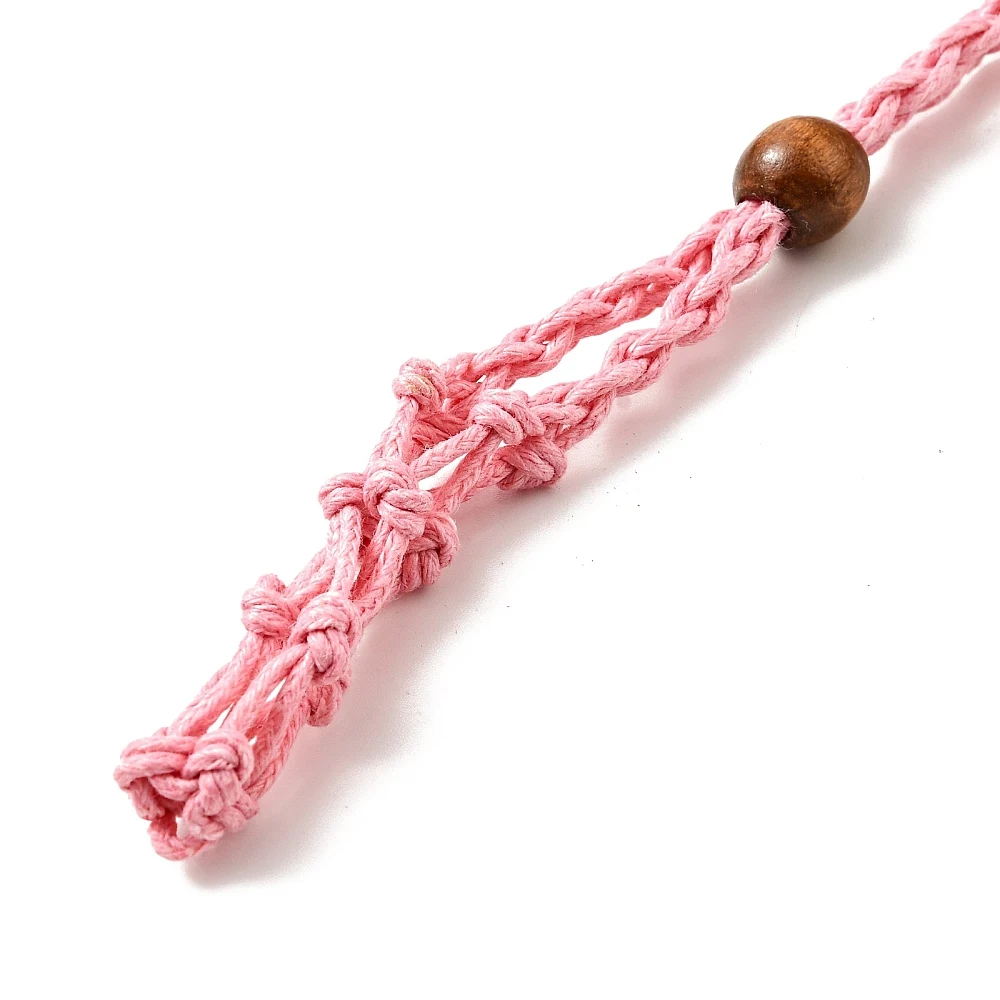10 Stück geflochtene Wachsschnur für Makramee-Beutel, Halskettenherstellung, verstellbare Holzperlen, mehrfarbig, für austauschbaren Steinschmuck – Detail 9