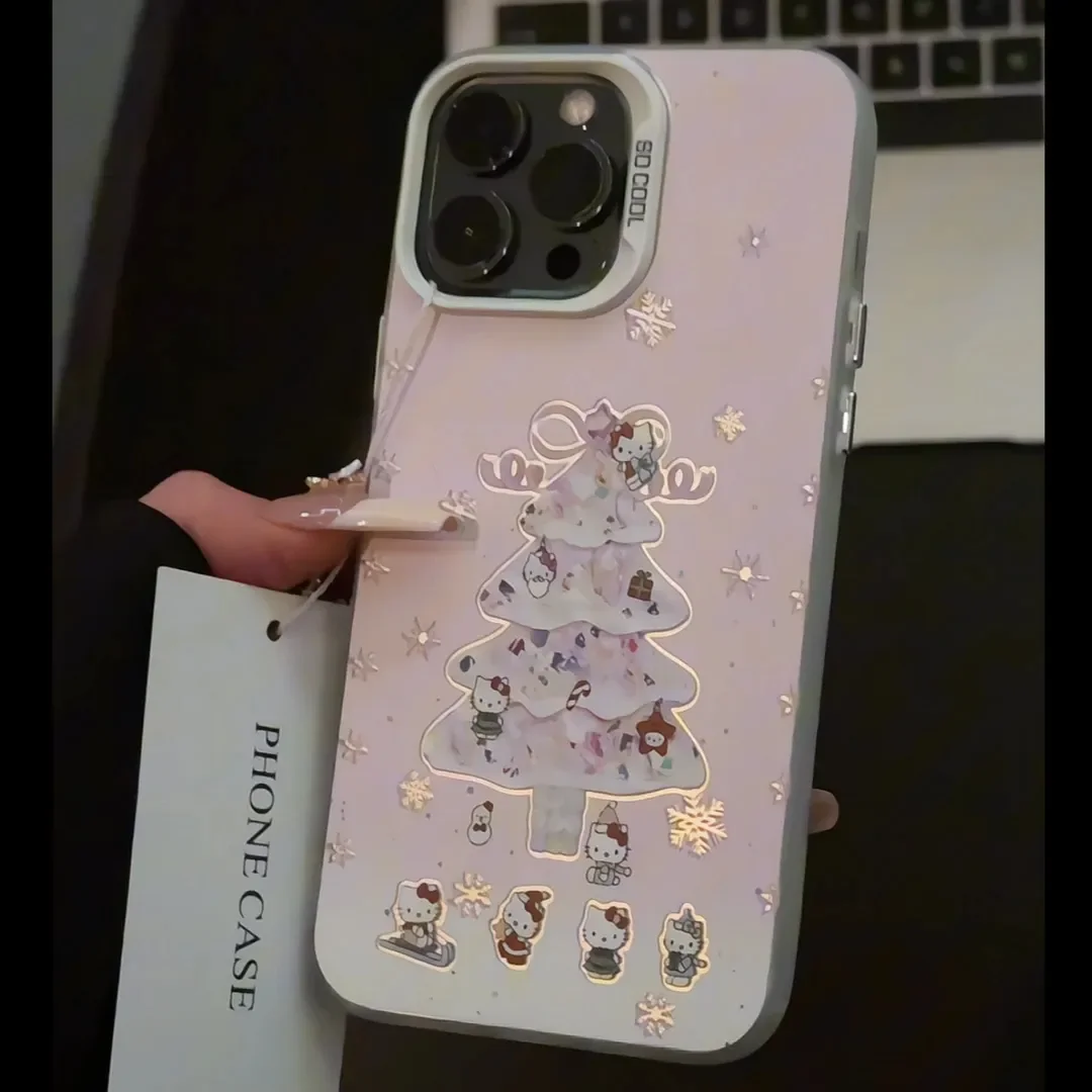 

New Christmas Tree Lovely H-Hello K-Kitty Phone Case For iPhone 17 AIR 16E 16 15 14 13 12 11 PRO MAX X XR XS PLUS MINI Y2K Cover