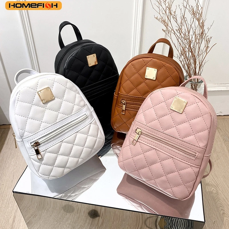 

HOMEFISH Rhombus Plaid Pattern Bag Large Capacity Shoulder Crossbody Casual Cell Phone Backpack for Women
