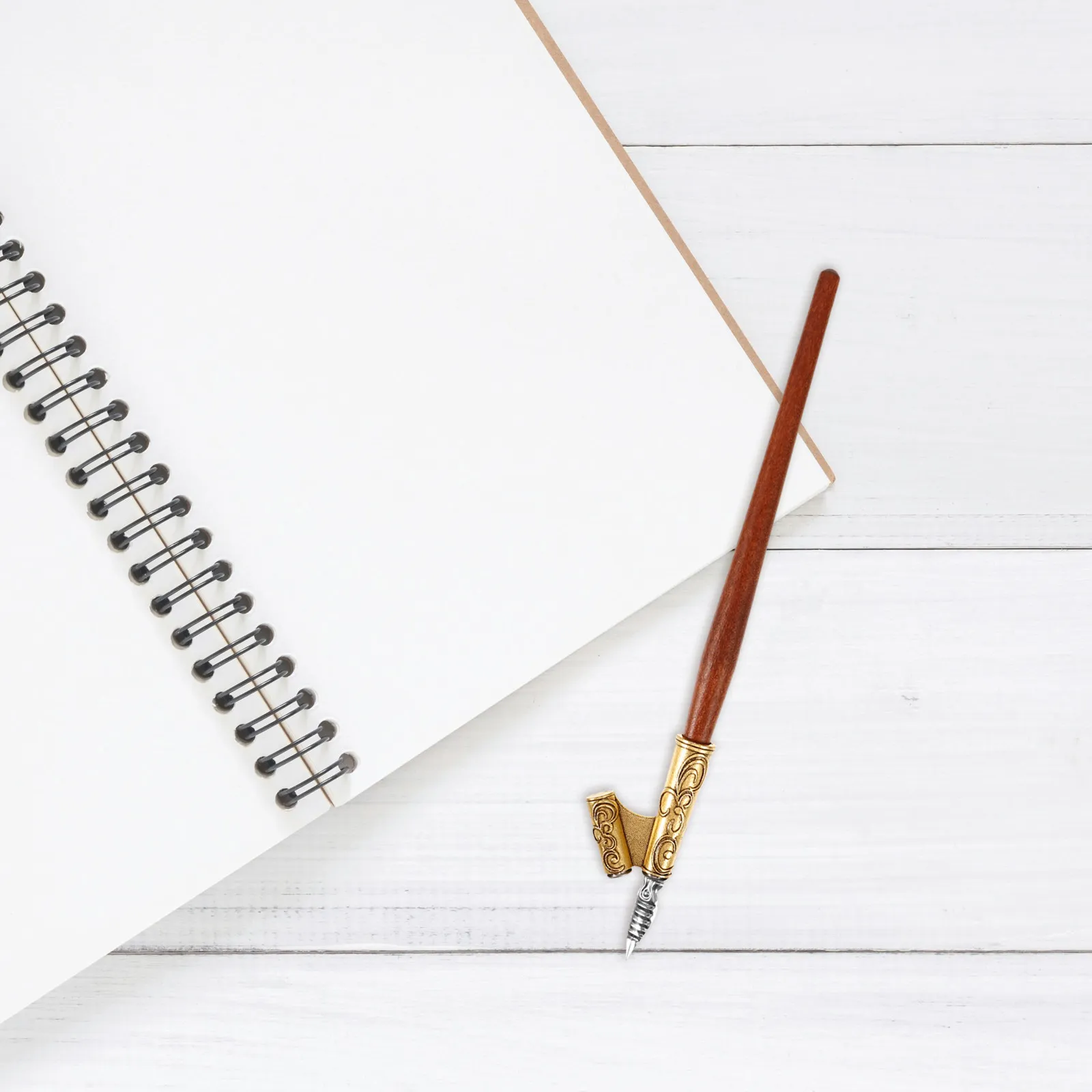 

1 set 1 Set Wooden Calligraphy Stainless Steel Dip Pen For Writing Practice Vintage Style Drawing Tool Calligraphy Signing Pen