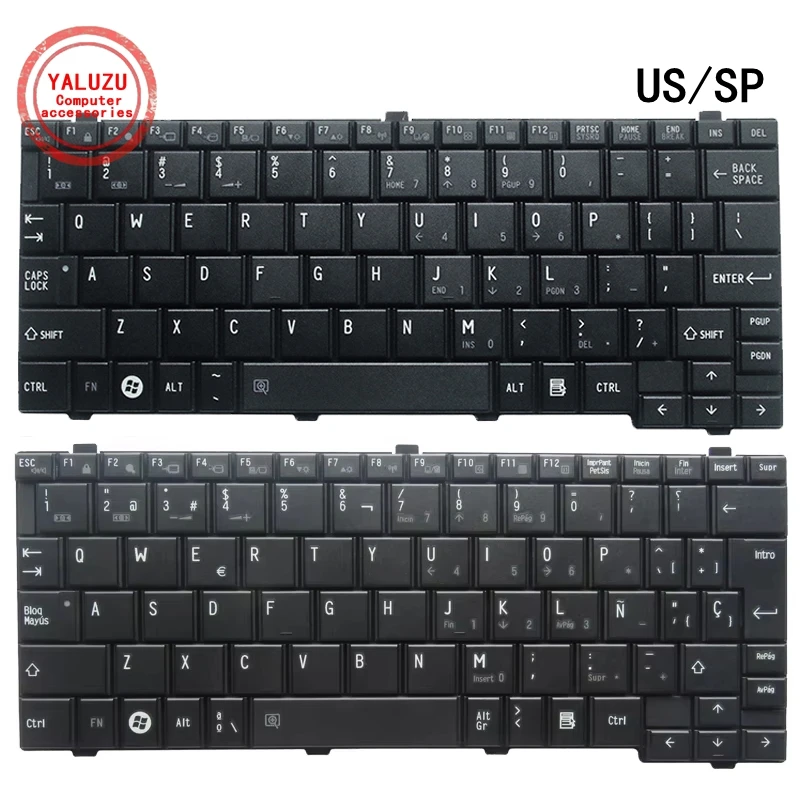 US/SP English/Spanish NEW Laptop Keyboard For Toshiba NB200 NB201 NB202 NB203 NB205 NB250 NB255 T110 T111