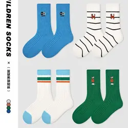 Newest Boys Girls Socks 2025 Spring Baby Cotton Socks Sport Sock  Double Needle 3-12T Children's  Socks