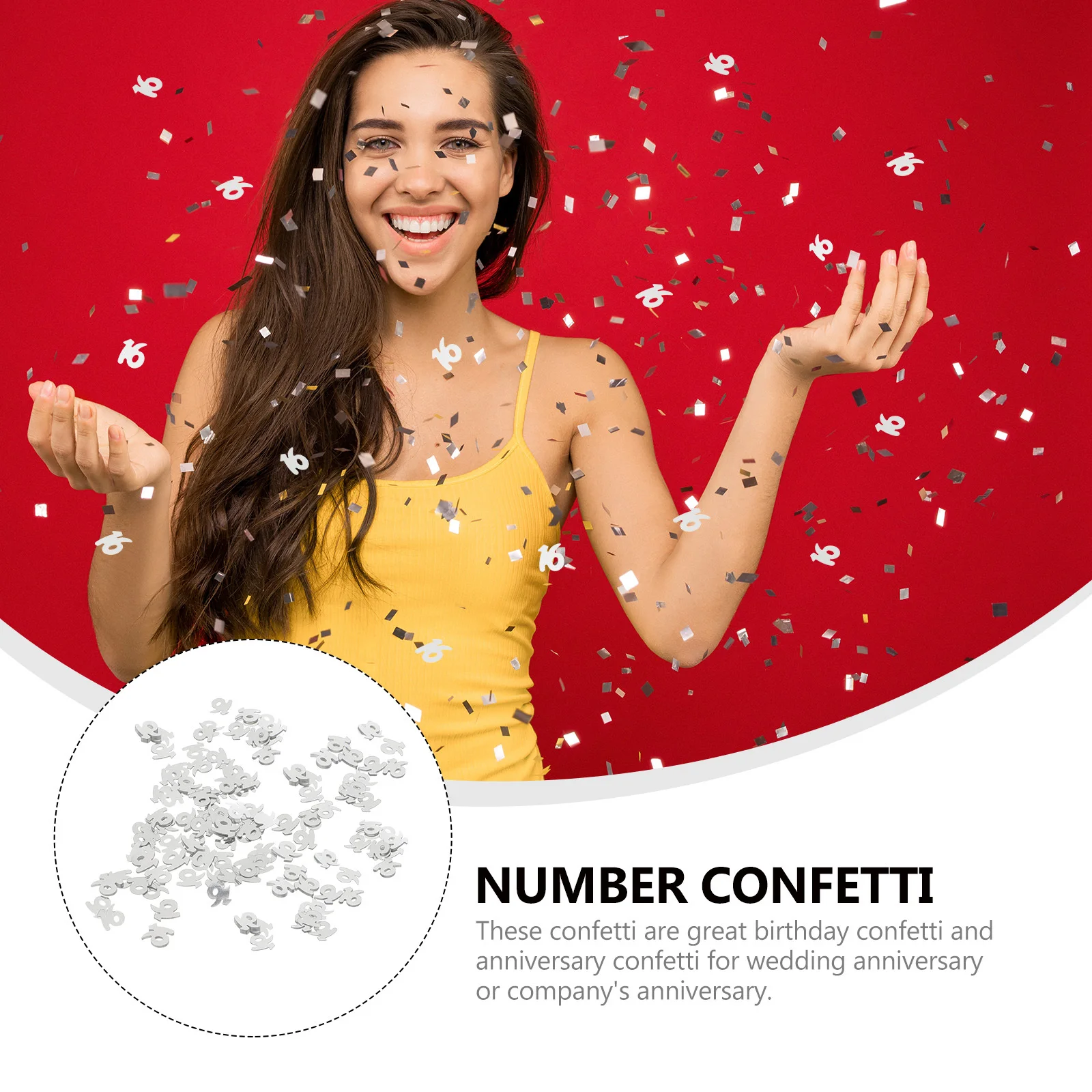 

1200Pcs Number Sequins Confetti Silver Decoration Party Supplies Birthday Anniversary Table Scatter Number Confetti