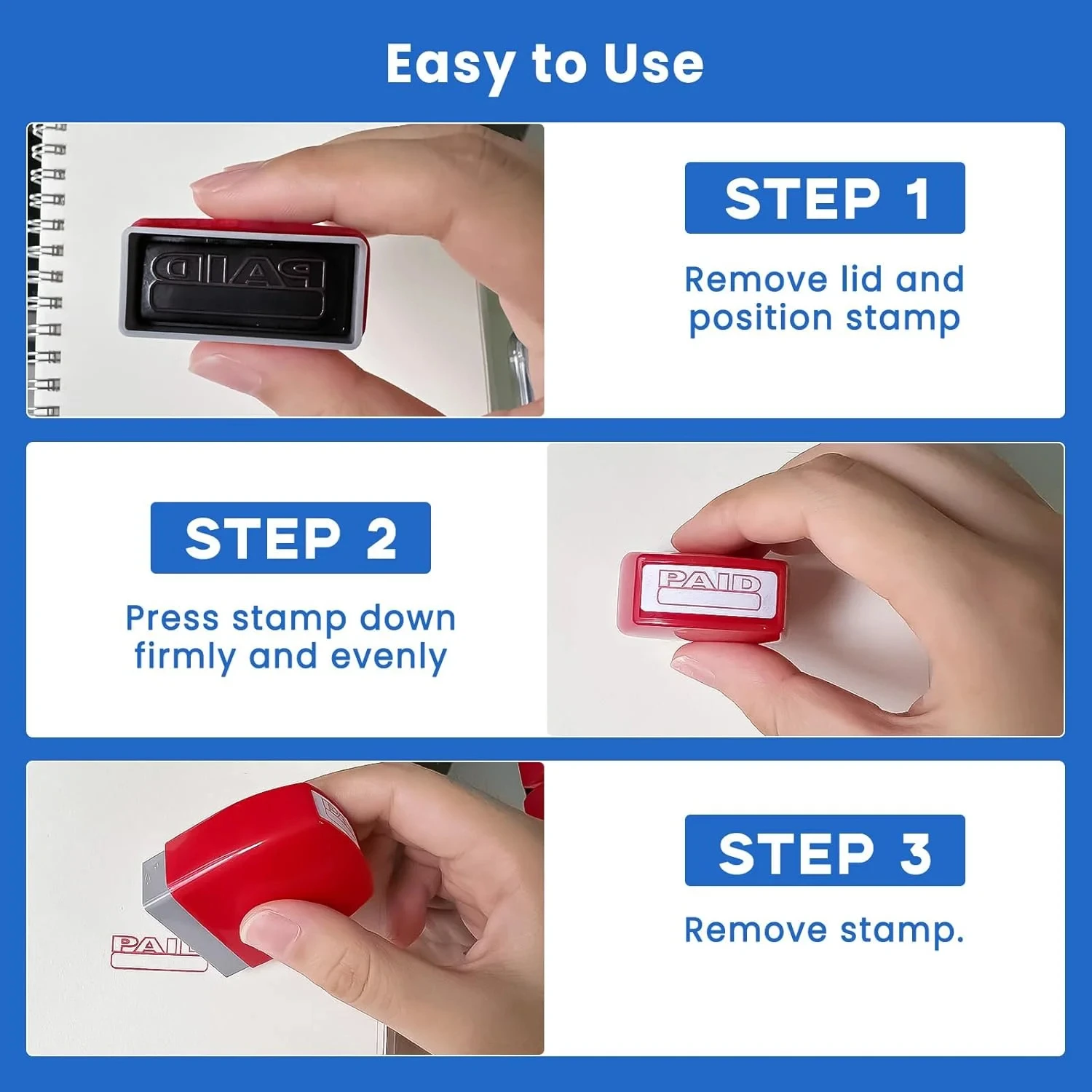 Office Stamp Set, includes 8 stamps for Approve, Paid, Completed, Copy, Fax, Scanned, Business Stamps, Information & Accounting view 6