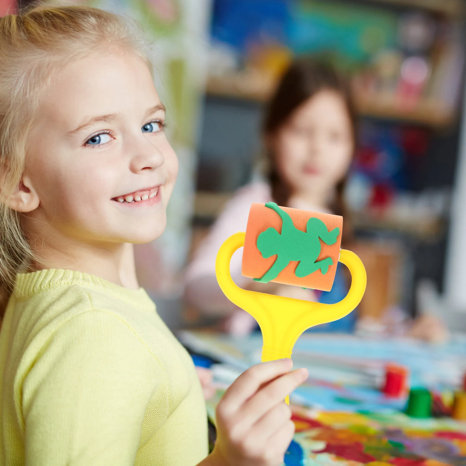 

5PCS Children Roller Sponge Stamper Sponge Stamper Various Shapes Colors Art Tool Preschool Kindergarten Beginner