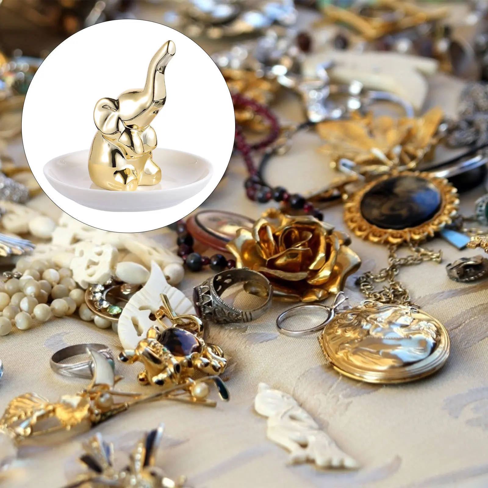 Animal Shaped Jewelry Dish Storage Tray Ceramic Decorative Plate Display Creative Space-saving