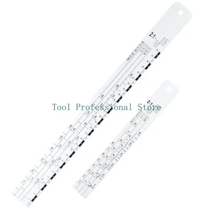 

57QF Automotive Paint Mixing Ruler Stainless Steel Coating Thickness Gauge