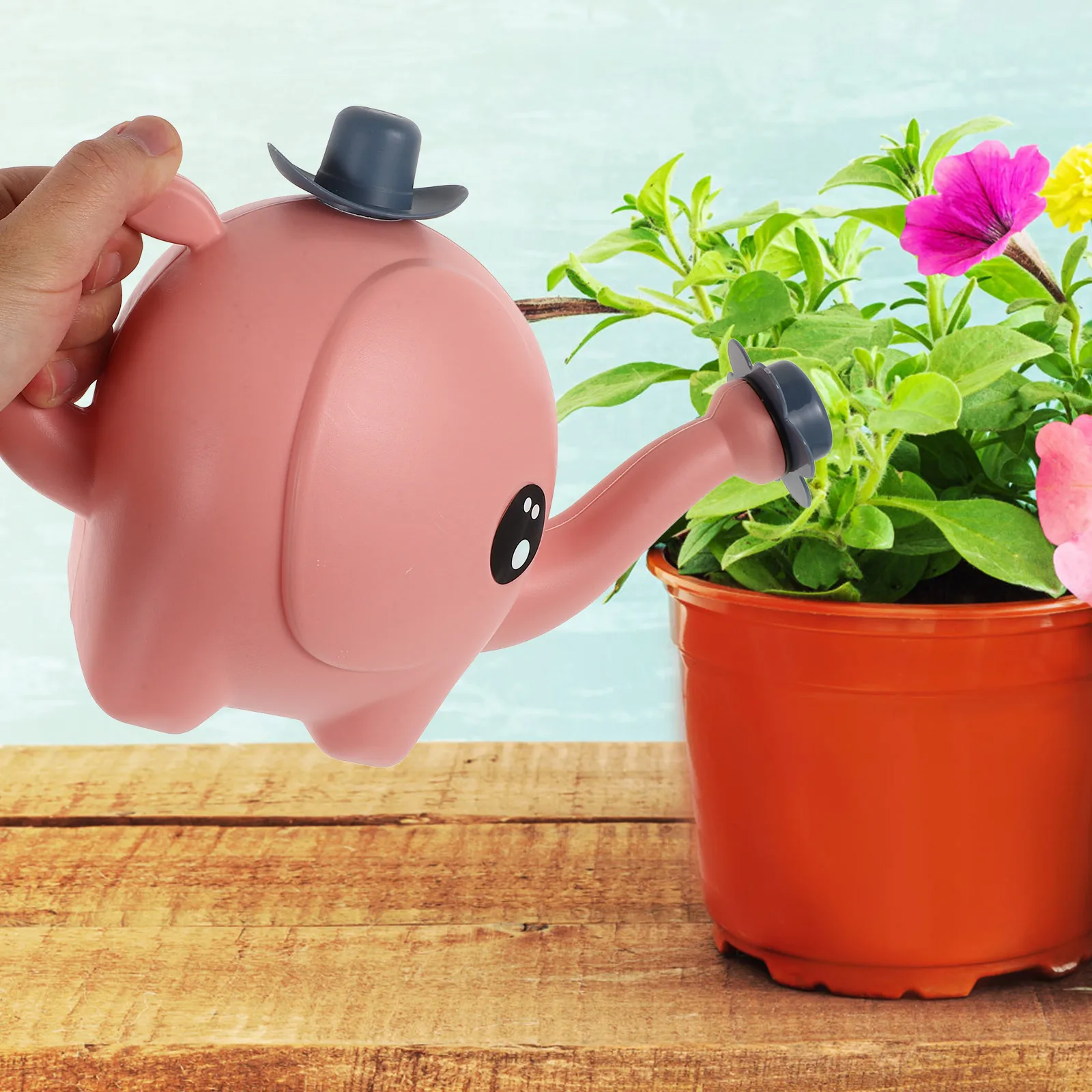 

Cute Elephant Watering Can 500ml Small Size Orange Color for Kids Ideal Indoor Plants Gardening Tools Outdoor Use Sprinkler Pot