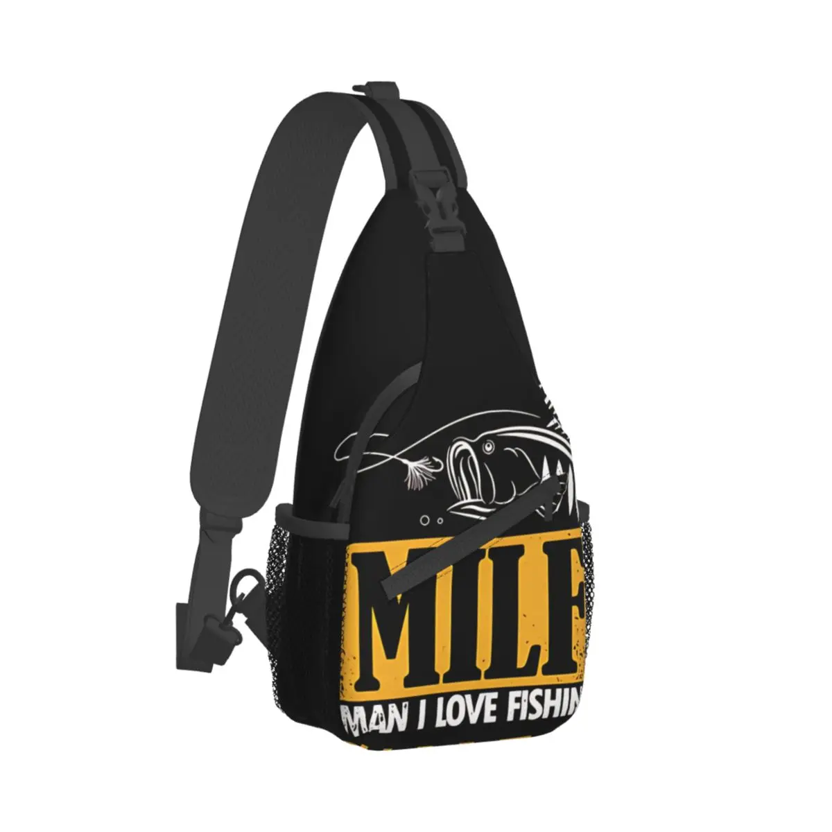 MILF Man I Love Fishing Crossbody Chest Bags Fishing Pockets Travel Pack Messenger Sports Teens Shoulder Bag Unisex