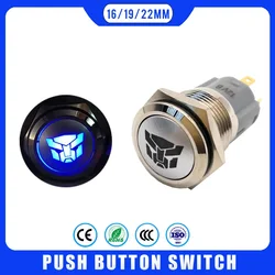 16mm 19mm 22mm locking fixation car custom Power Sliver push button switch  3V  12V  220V LED light Car Start Speaker Bell Horn