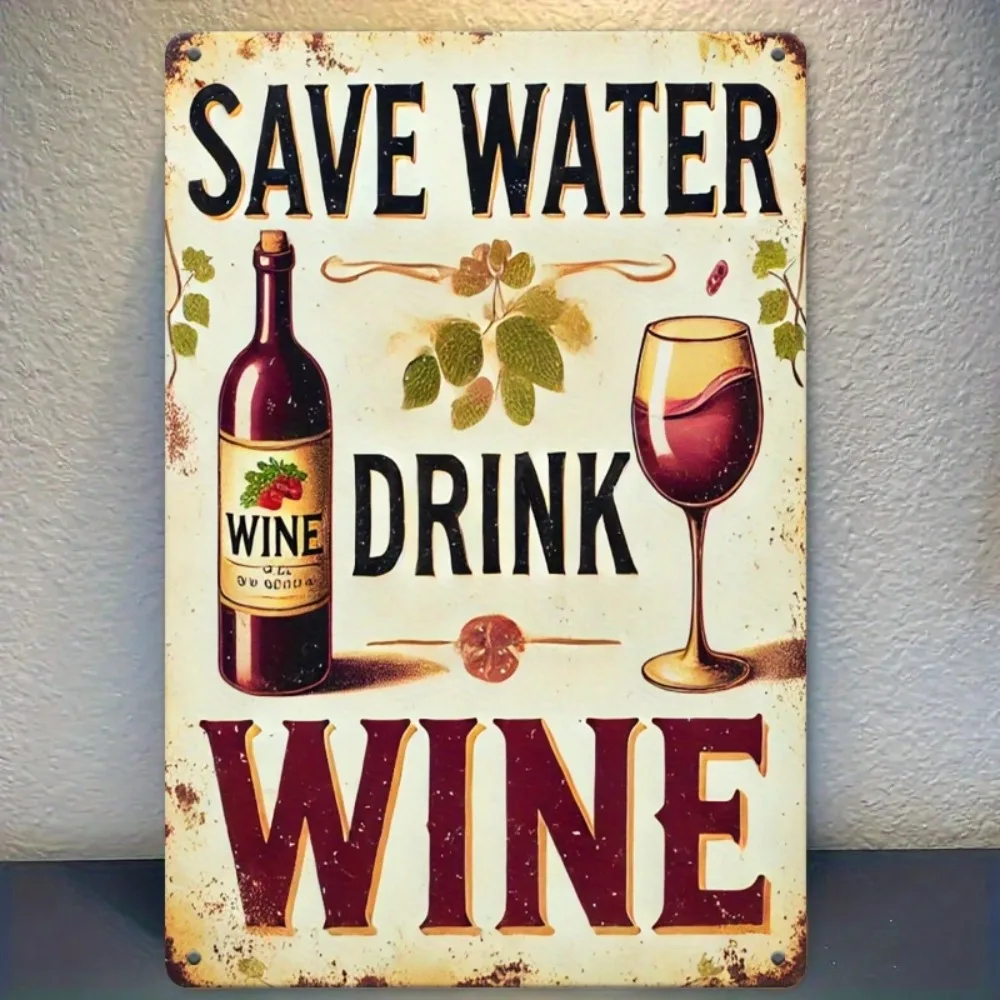 2D Flat Rustic Aluminum Hanging Wall Decor Witty 