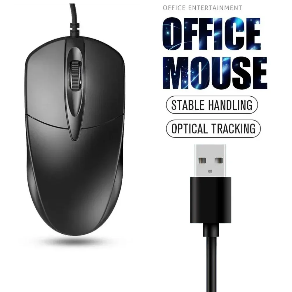 Mouse Berkabel Optik USB Laptop Rumah Kantor Mouse Anti Selip Rol 3D 1200DPI Game Mause Aksesori Komputer untuk PC Desktop